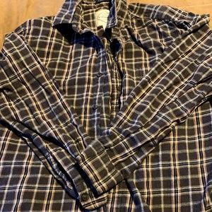 Lg St John's Bay Brown Plaid Flannel Shirt.